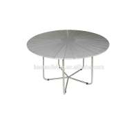 New Product #304 Stainless Steel Wooden Round Table  KD Sturcutre Outdoor Furniture